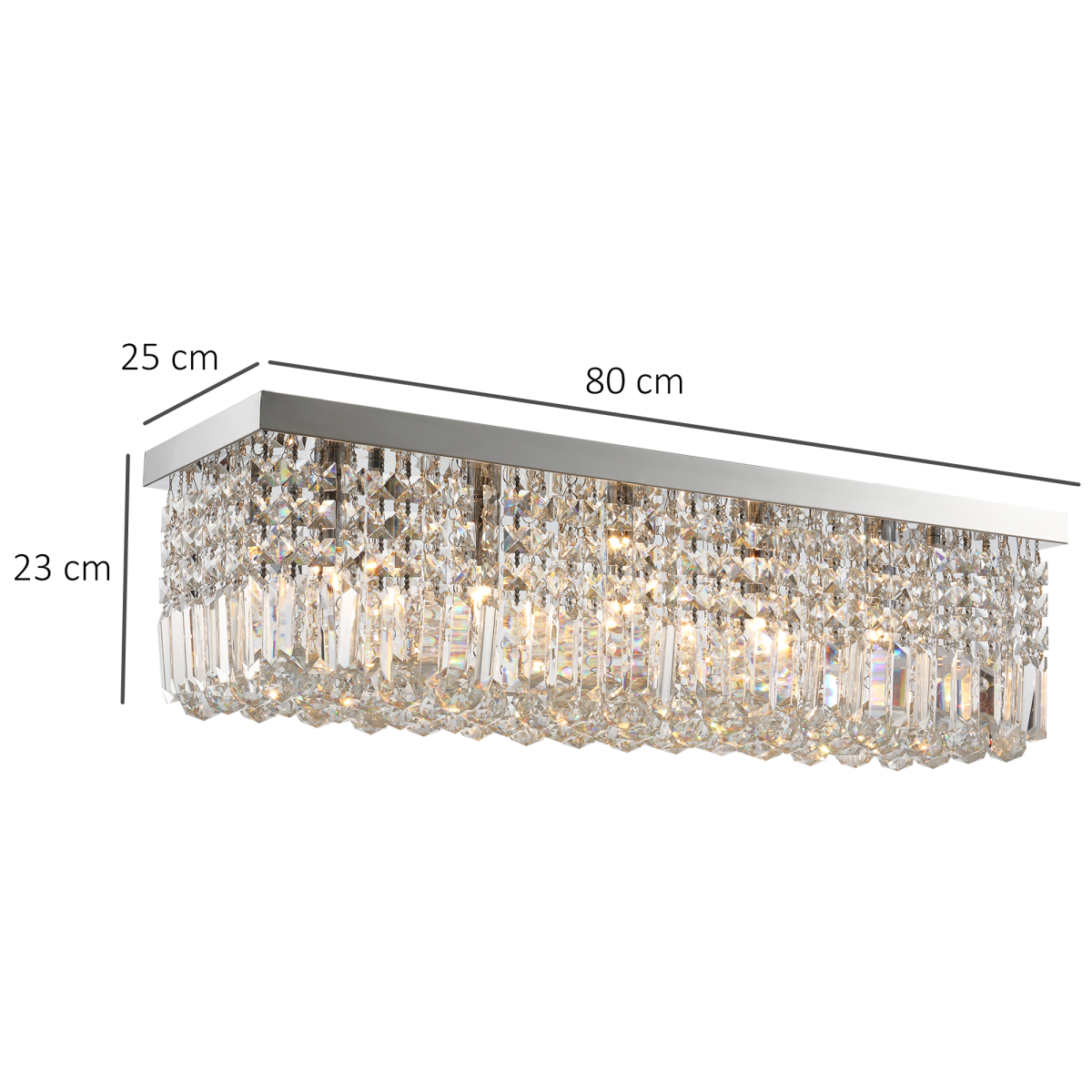Vela — Modern Rectangular Crystal Bar Chandelier