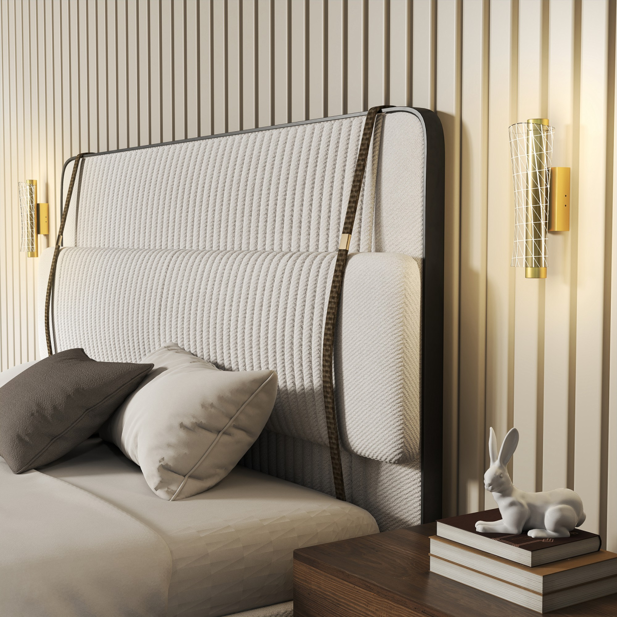 Hatton wall sconce by ZYVORAN in a stylish dining room, casting warm light and adding contemporary charm