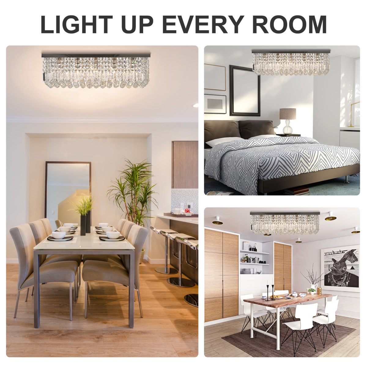 Vela — Modern Rectangular Crystal Bar Chandelier