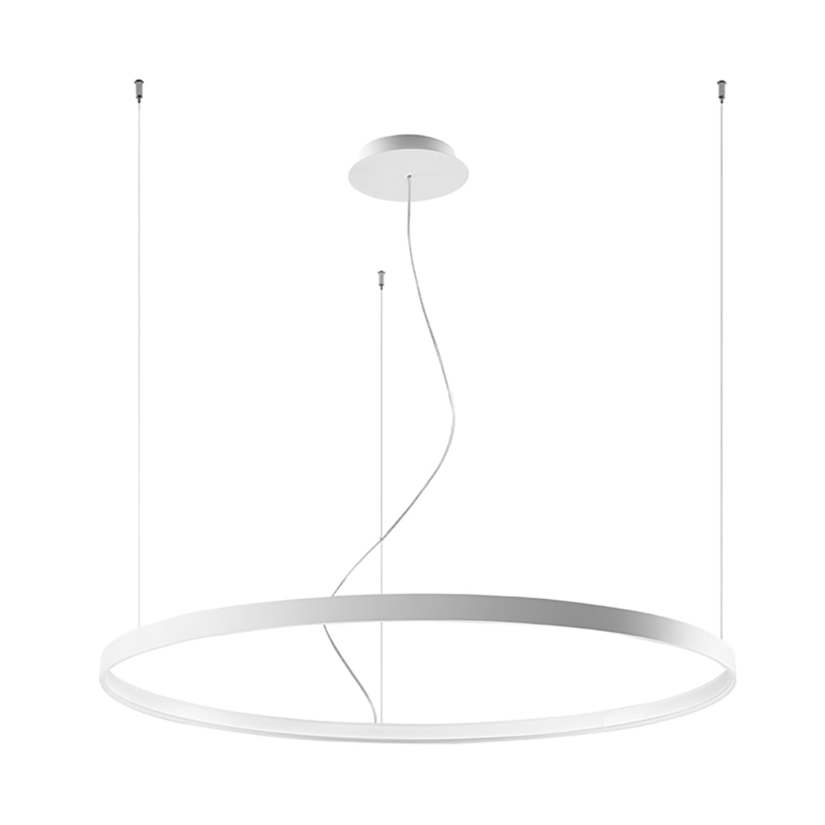 Aurelia — Single-Halo LED Pendant Chandelier in Brushed Steel