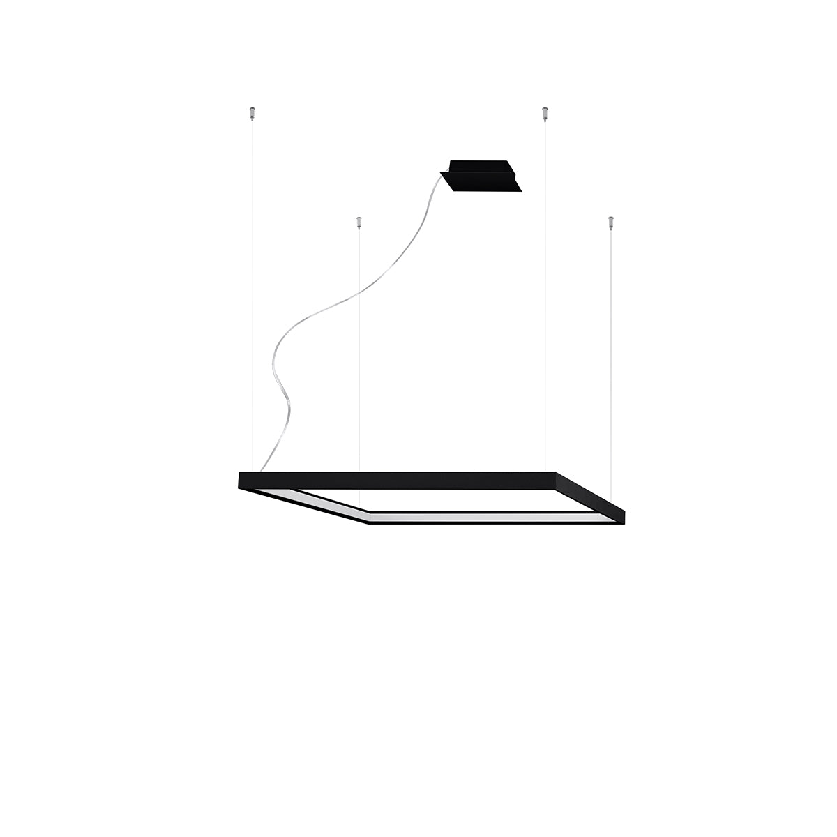 Meridian — Square Halo LED Pendant Chandelier in Matte Black