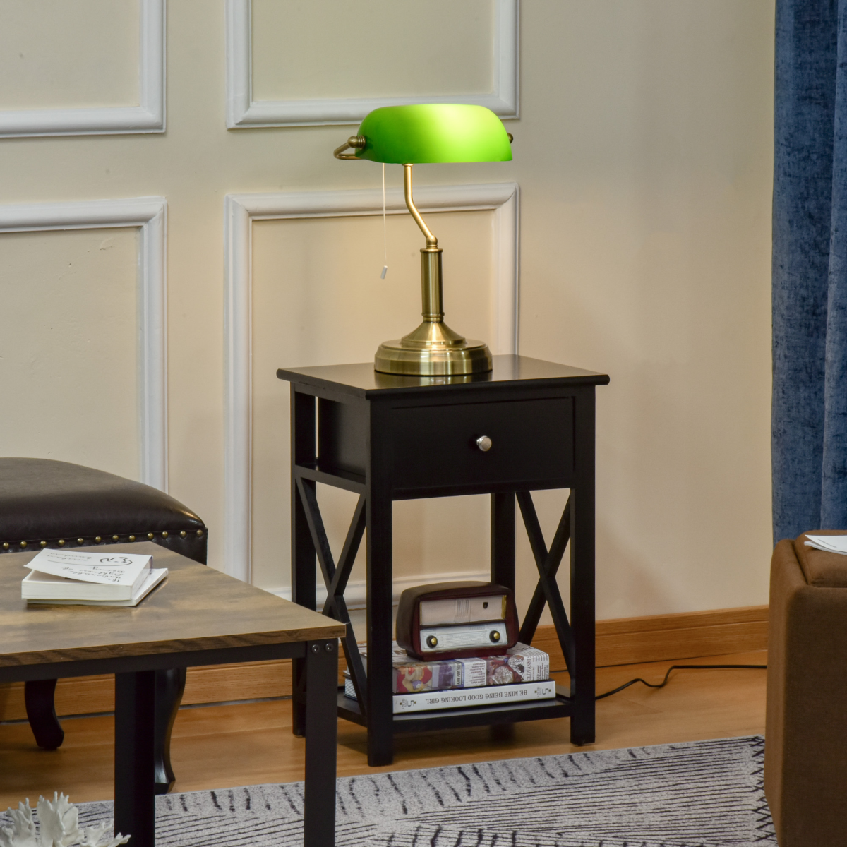 Lincoln — Banker's Library Table Lamp — view from below
