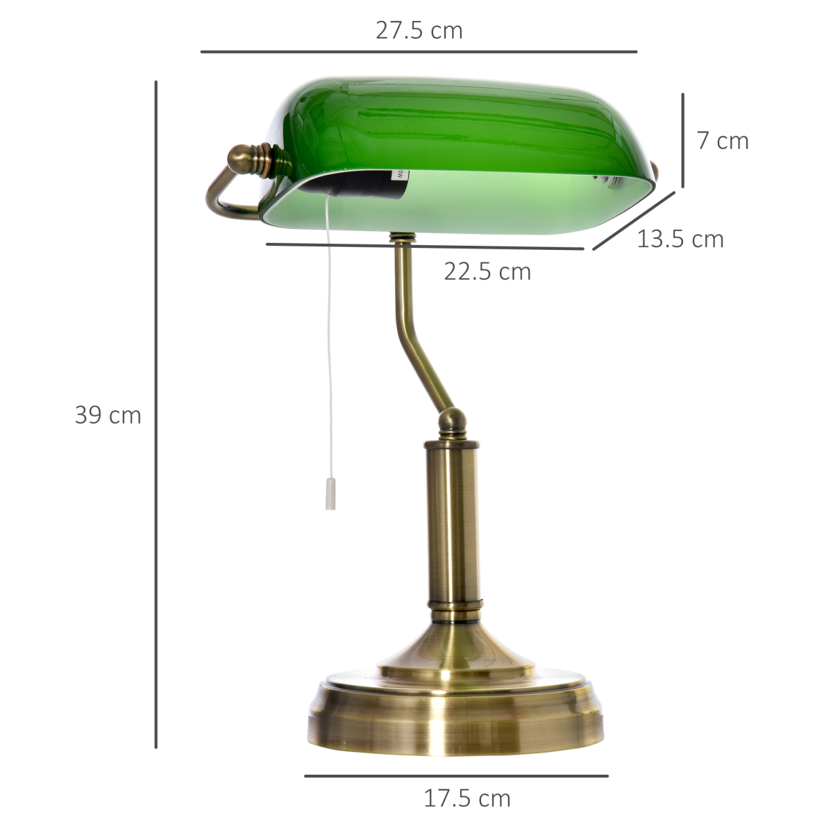Lincoln — Banker's Library Table Lamp — pendant detail