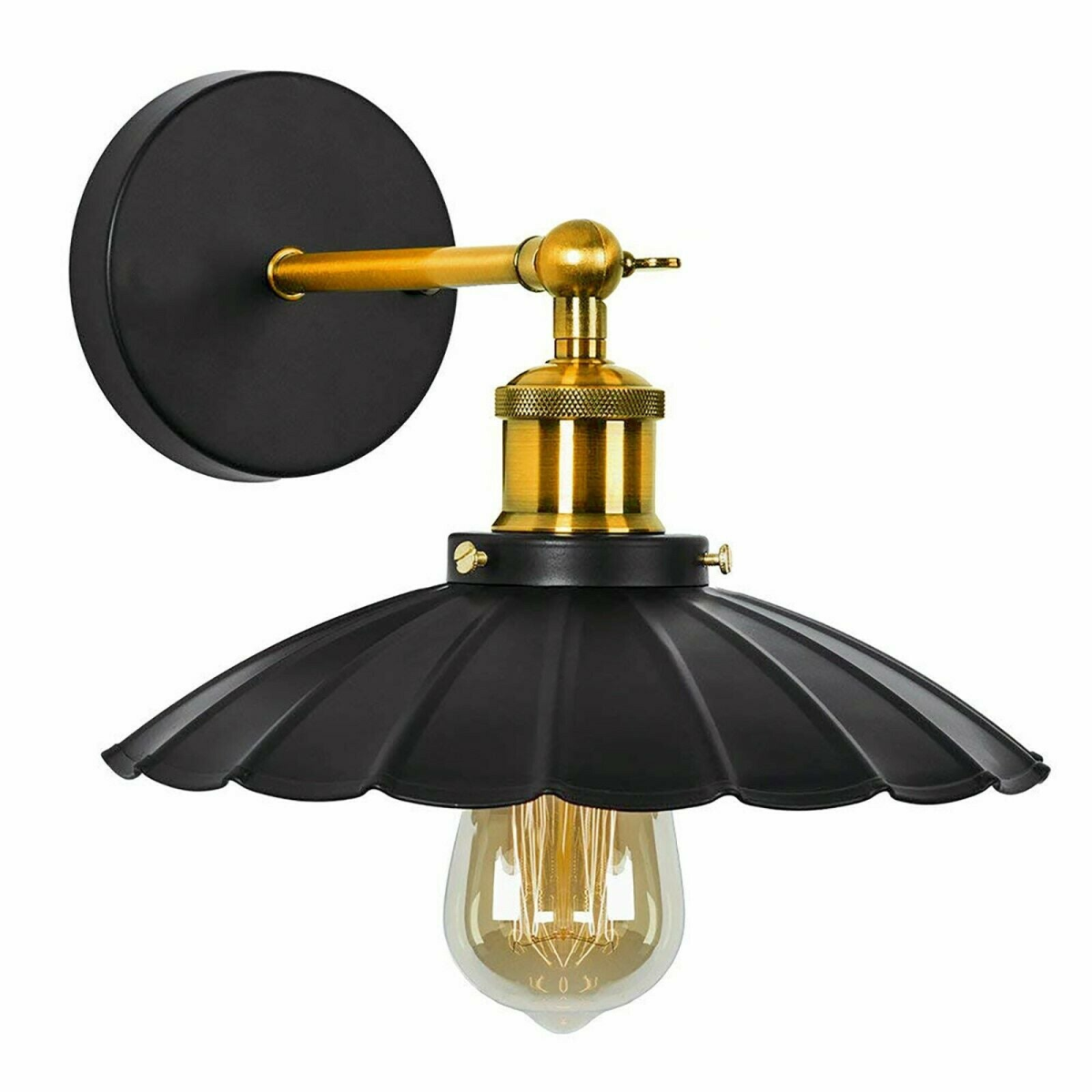 Marlow — Scalloped Dome Brass Wall Sconce — view in situ