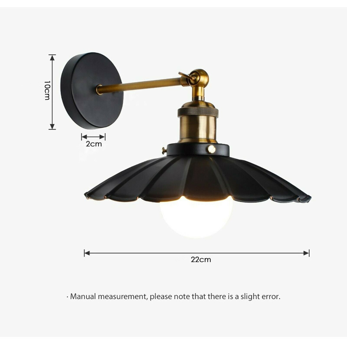 Marlow — Scalloped Dome Brass Wall Sconce — close detail