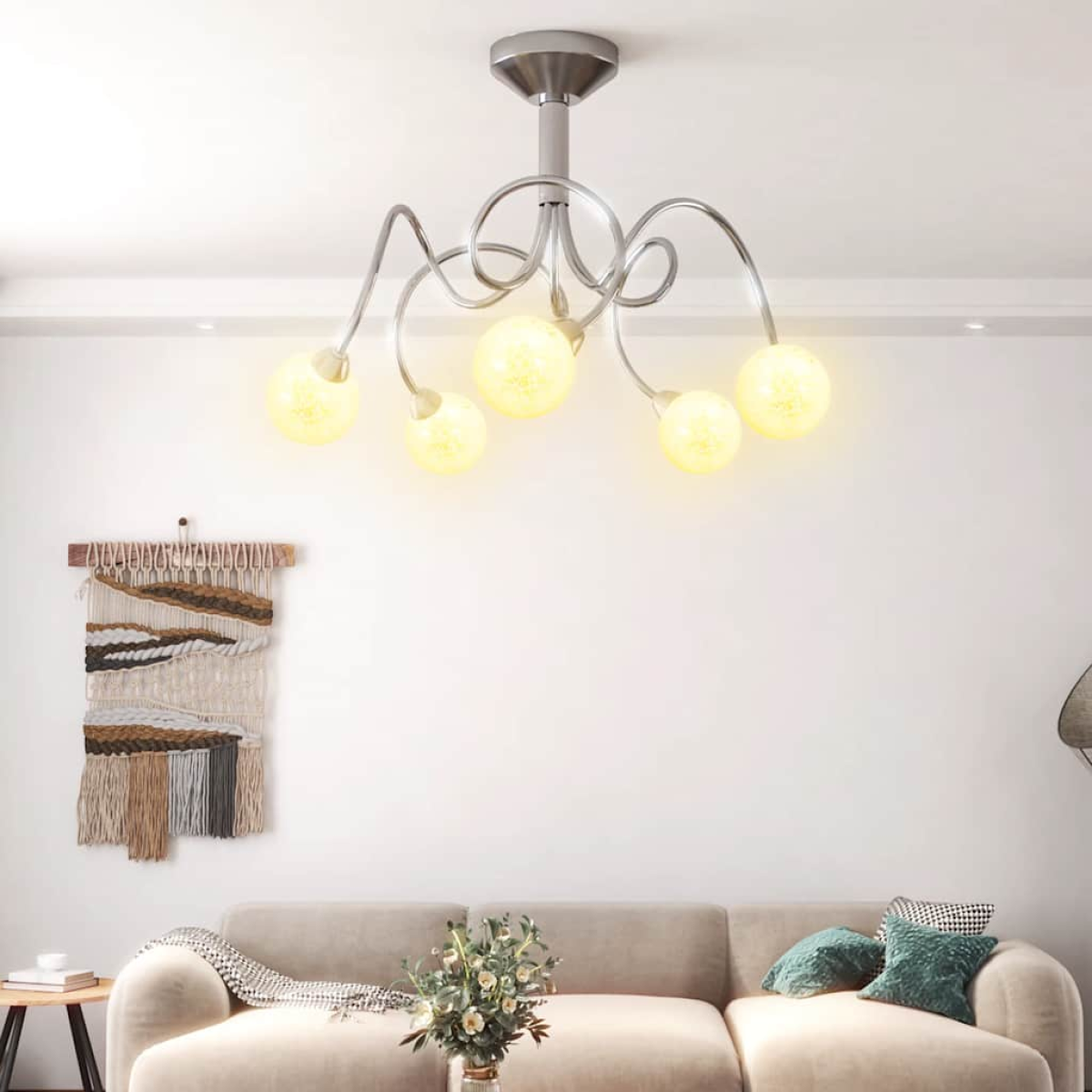 Solace — 5-Light Sculptural Semi-Flush Ceiling Lamp