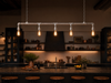 Shadwell Industrial 5-Light Waterpipe Ceiling Bar in modern industrial kitchen
